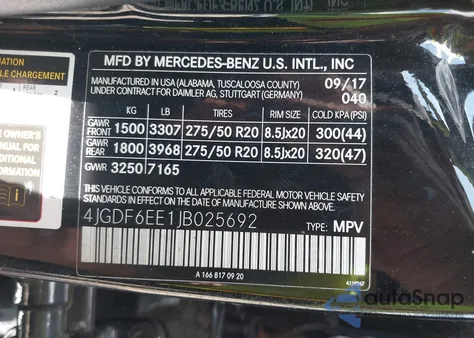 2018 Mercedes-Benz Gls 450 4Matic from USA, damaged, VIN 4JGDF6EE1JB025692